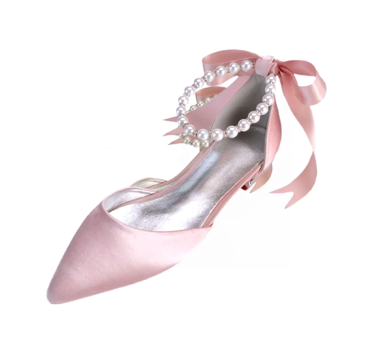 Drape Me In Pearls Pointed Flats (pink)