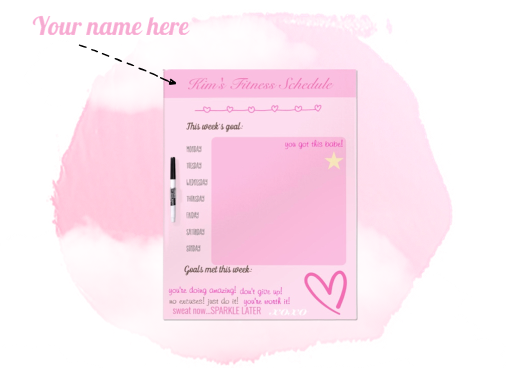 Doll Fitness Dry Erase Board (Personalized)