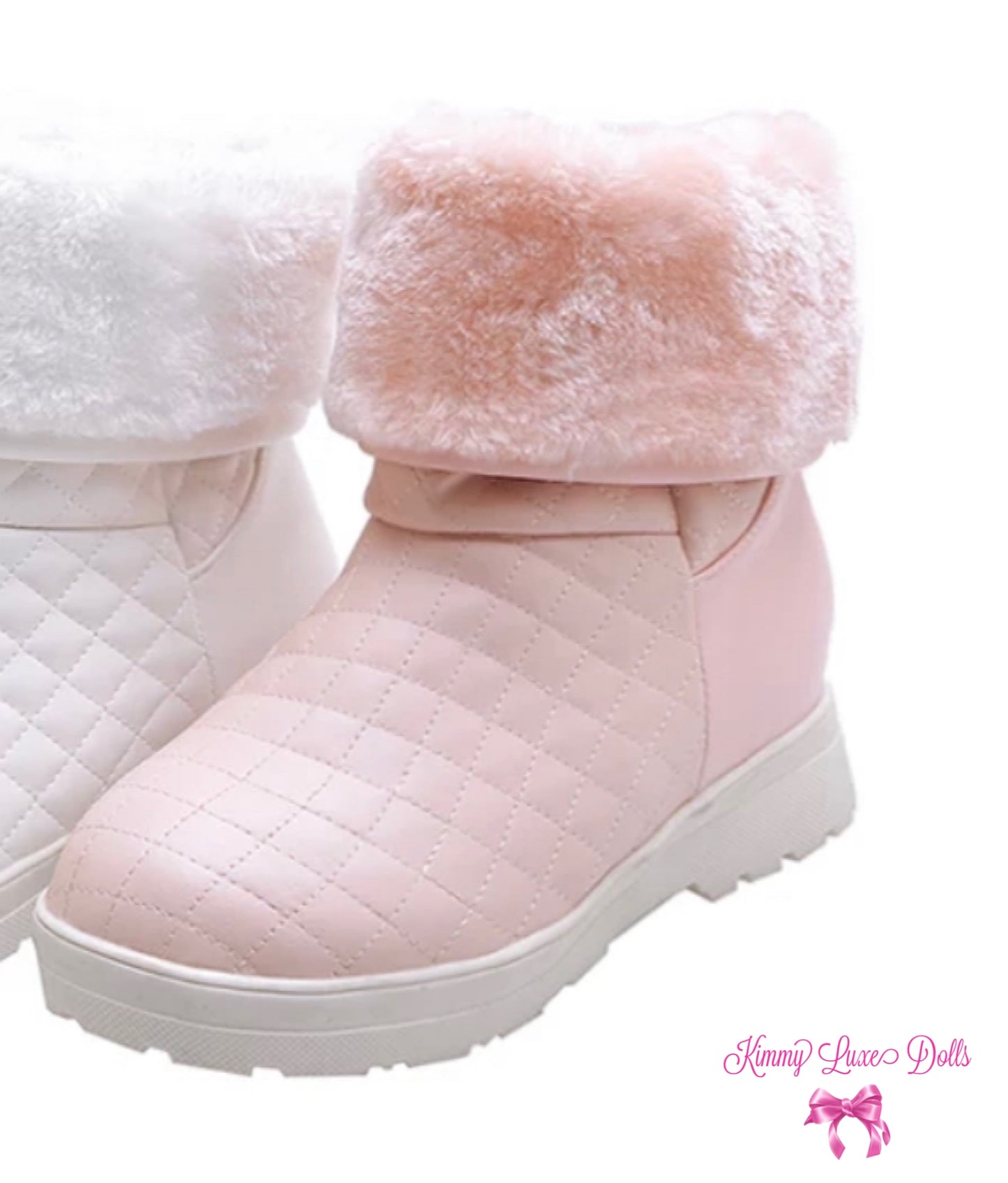 Quilted baby pink Snow Boots