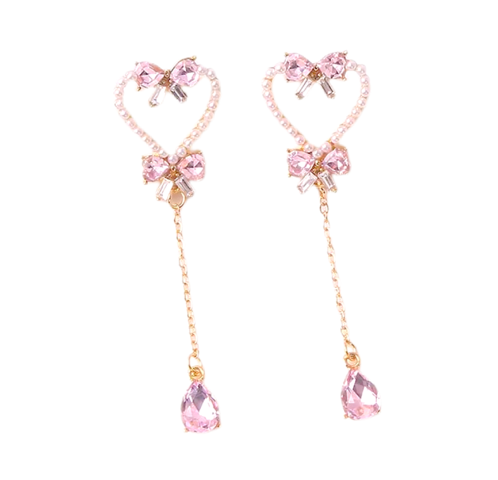 Crystal Heart Drop Earrings