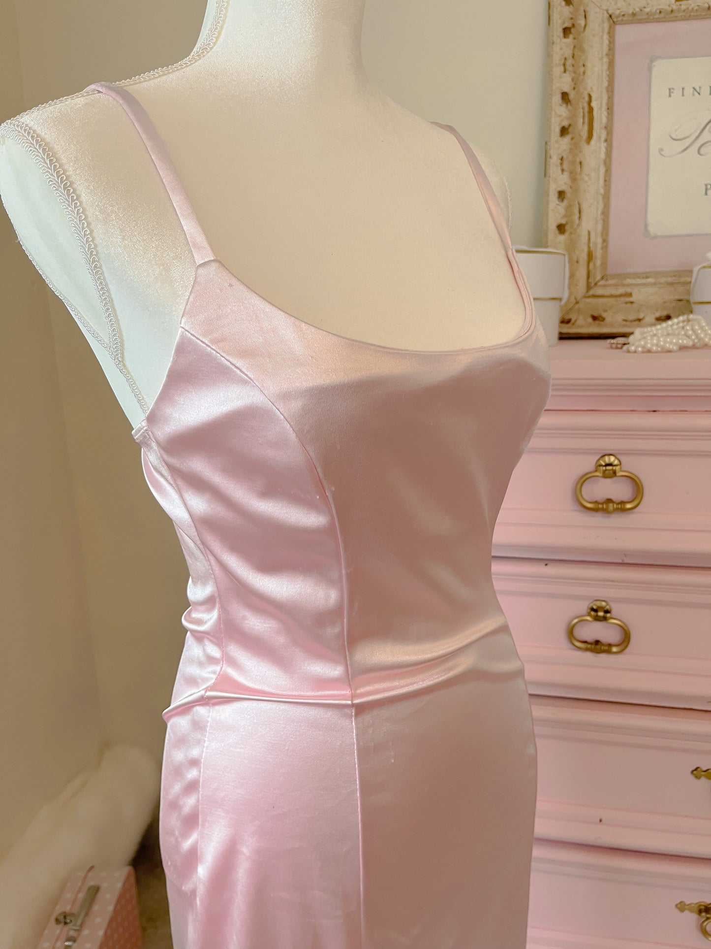 Satin Pink Dress Size medium