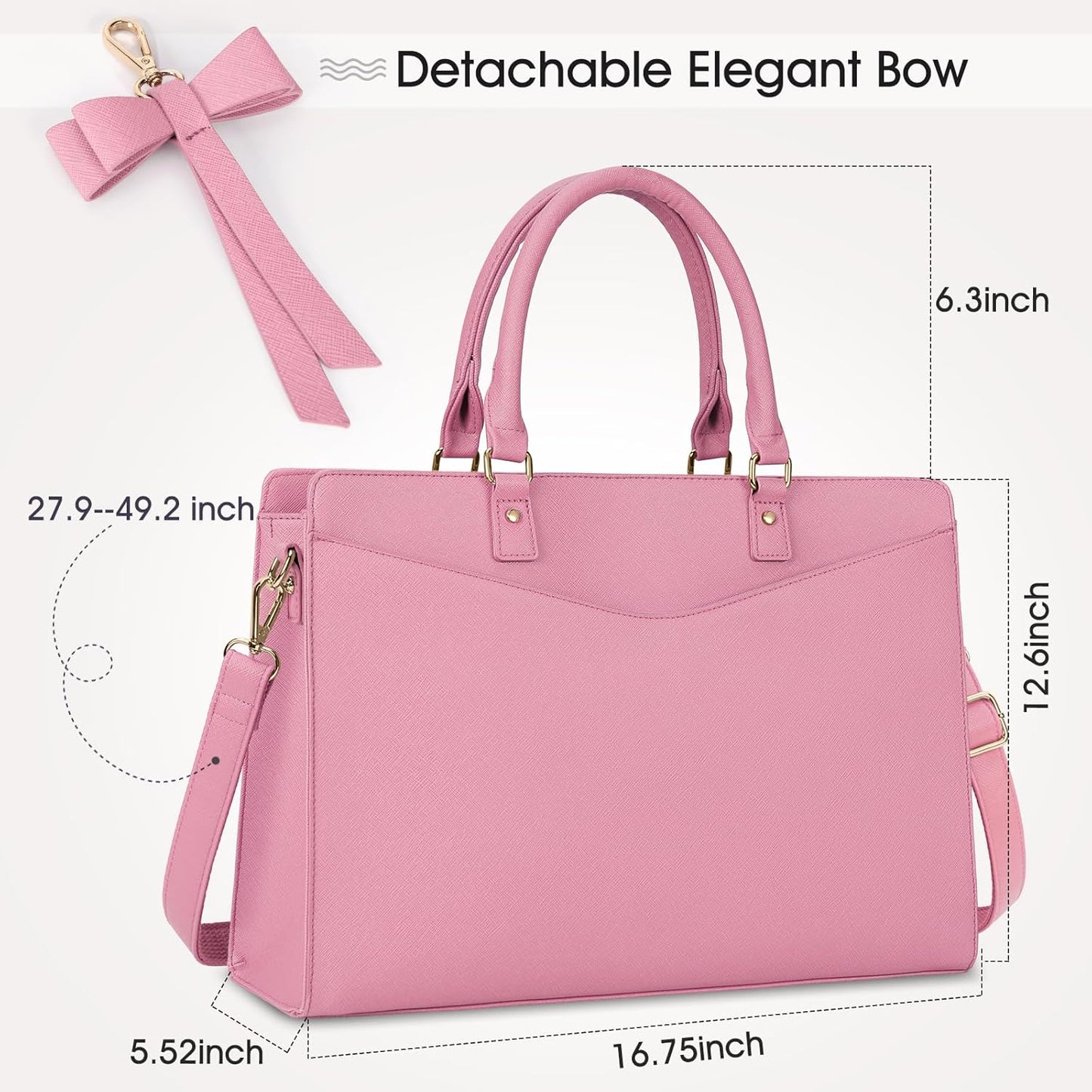 Pink Bow Laptop Carrier Purse