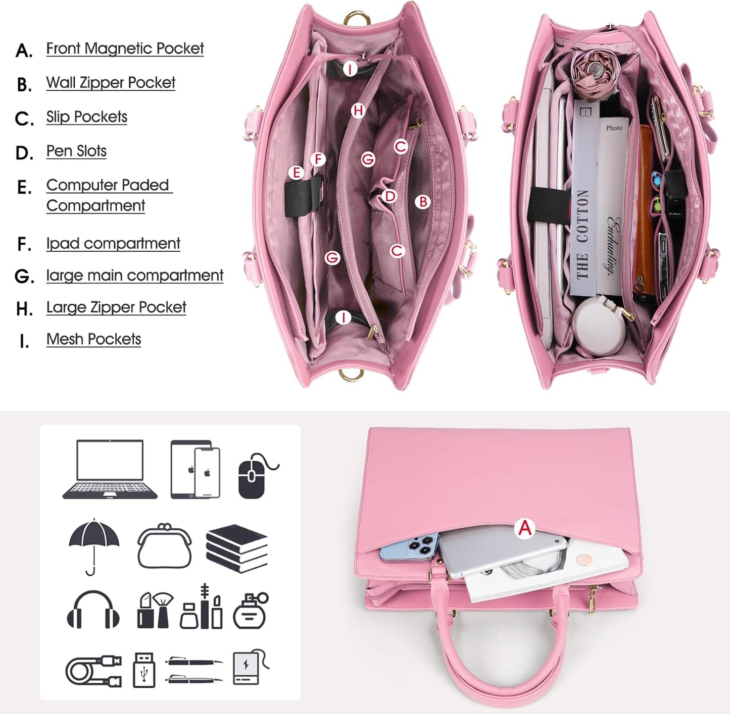 Pink Bow Laptop Carrier Purse