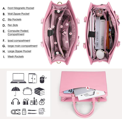 Pink Bow Laptop Carrier Purse