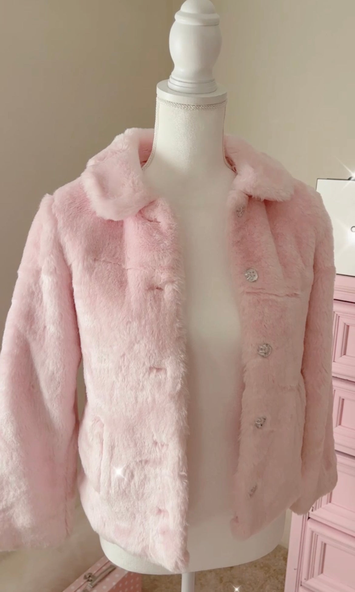 Children’s Pink Fur Coat size 10-12 girls