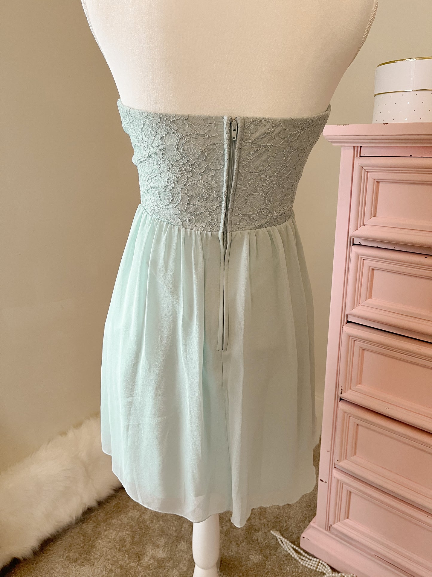 Tiffany Blue Lace & Crystal Princess Dress size small USA 3