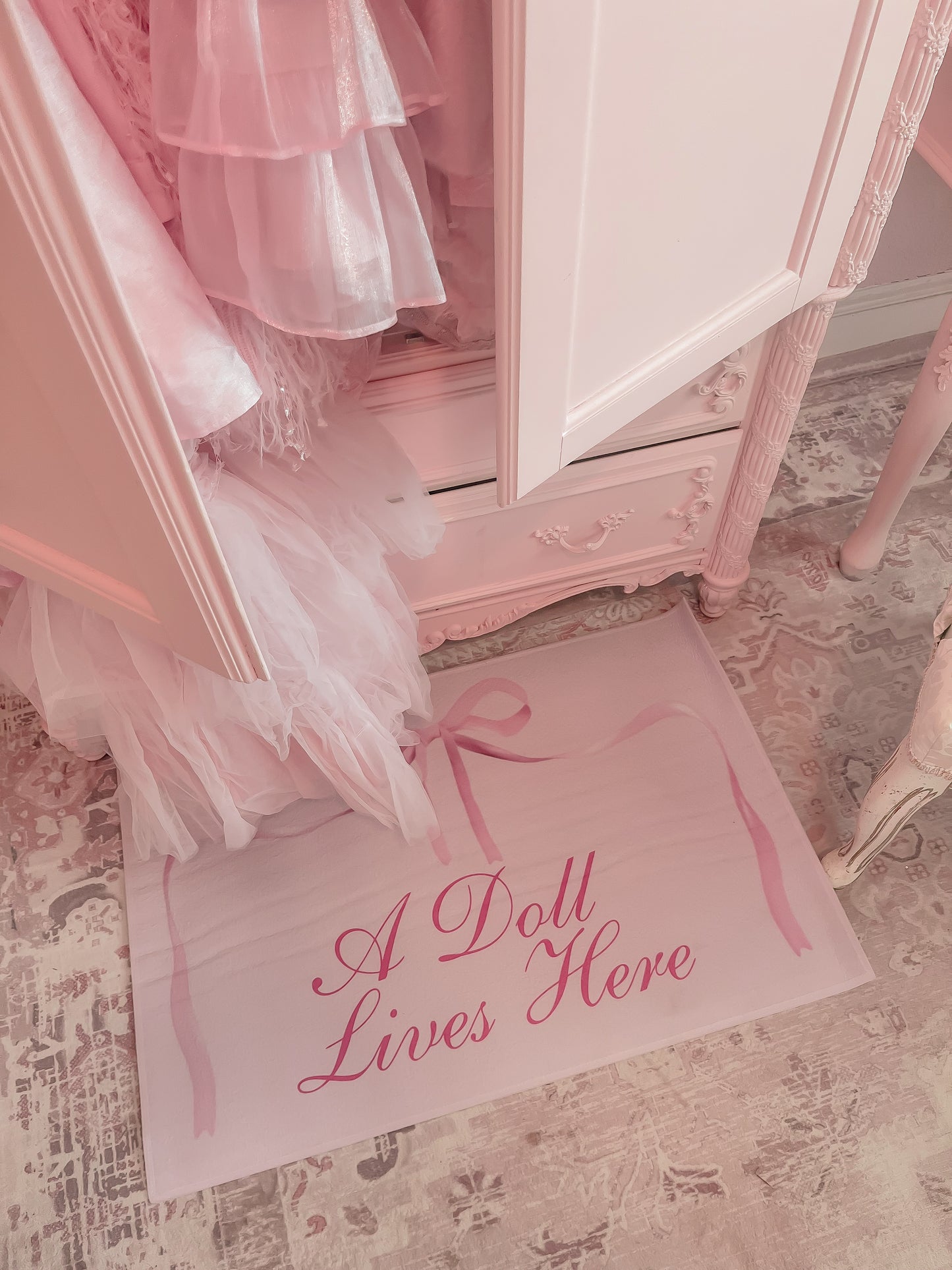 A Doll Lives Here Door Mat Rug Aesthetic Decor