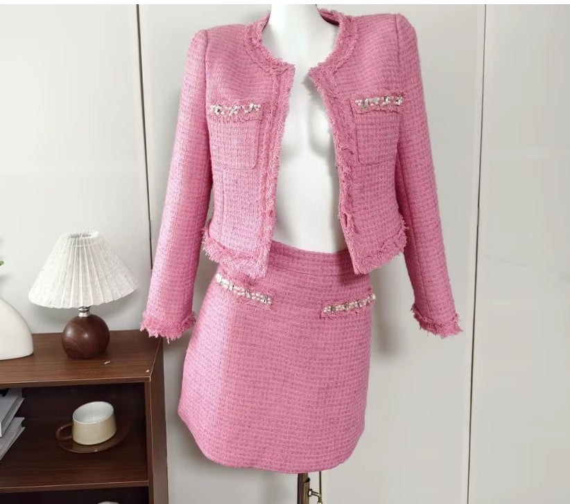 Elegant Barbie in Tweed Set