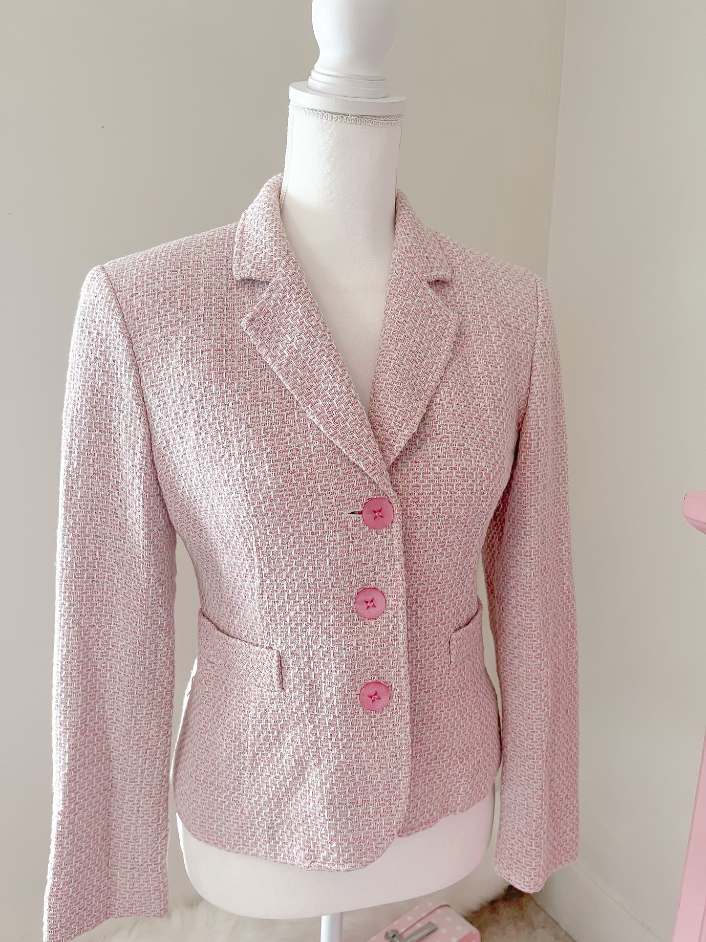 Jones New York Pink Tweed Blazer size 4 (small)