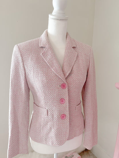 Jones New York Pink Tweed Blazer size 4 (small)
