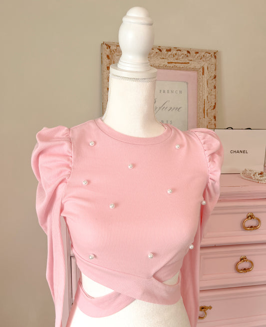 Pink & Pearl Crop Top