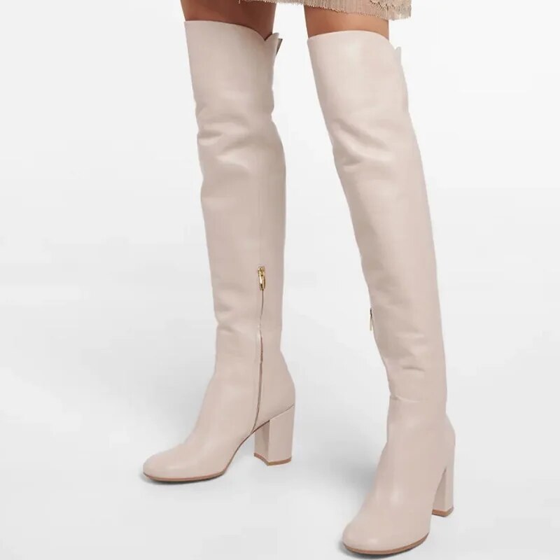 Over The Knee Staple Boots (Color Option)