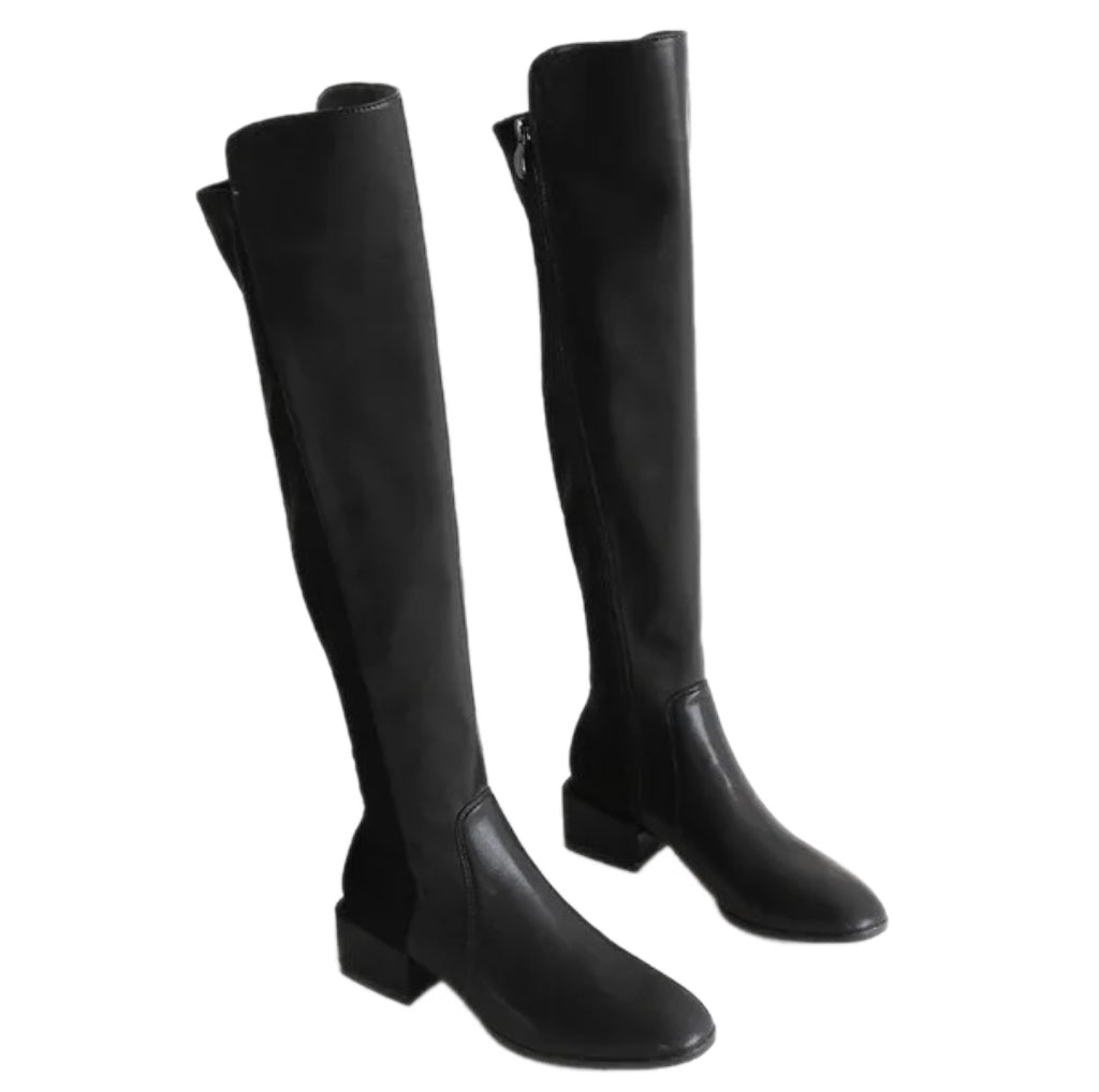 Over The Knee Staple Boots - Wide Calf