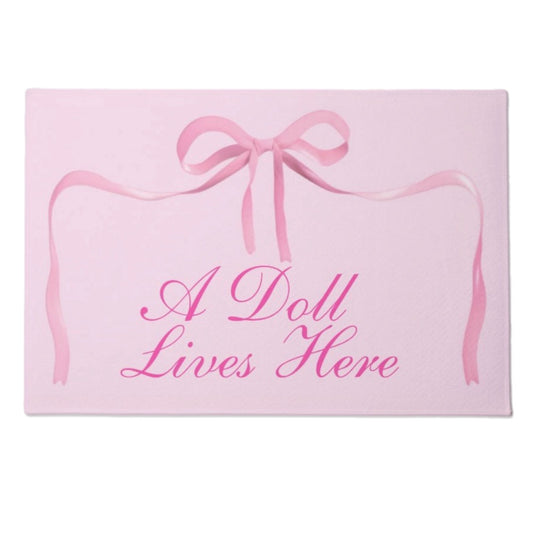 A Doll Lives Here Door Mat Rug Aesthetic Decor