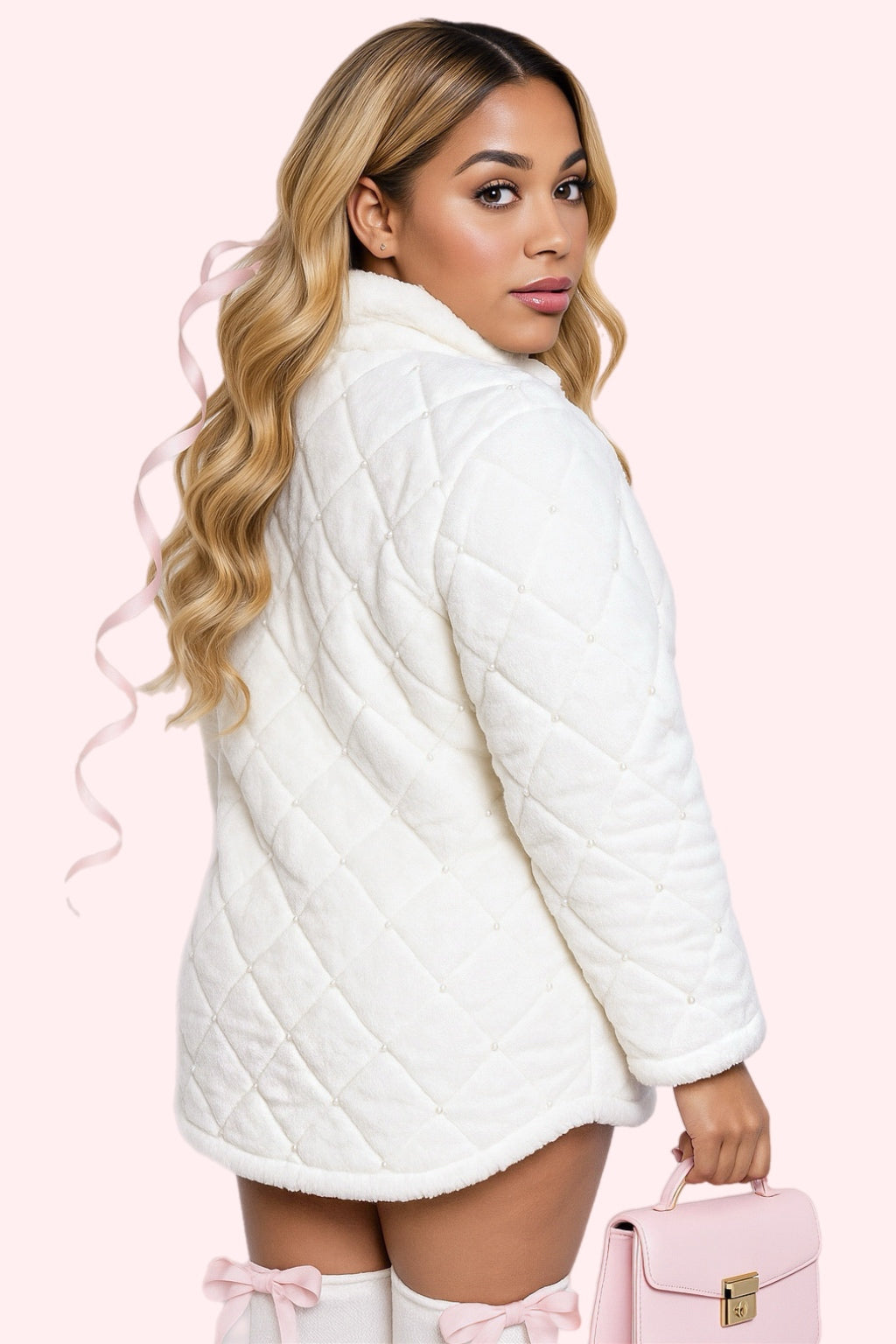 Winter of Pearls Fleece Coat