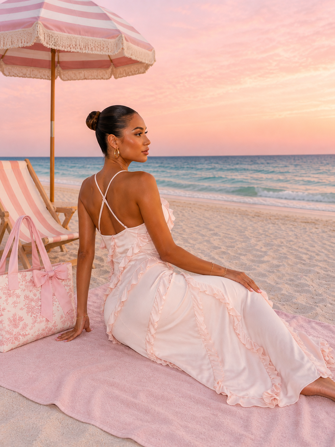 Ruffled Spaghetti Strap Maxi Dress