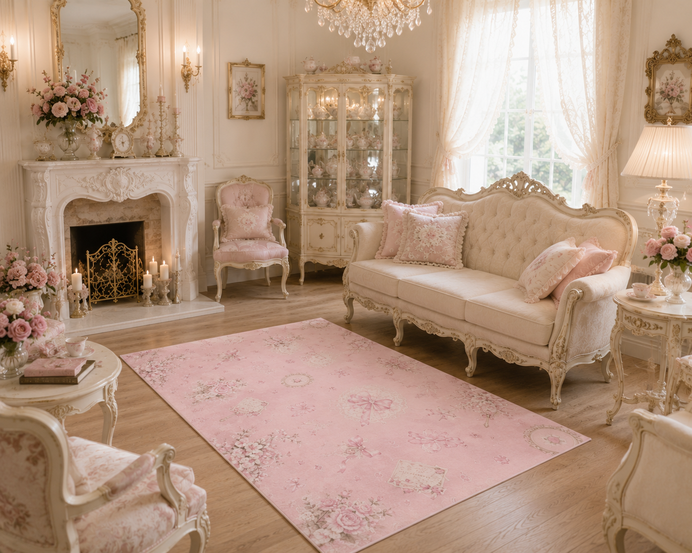Roses and Ribbons Rug 7' x 5'