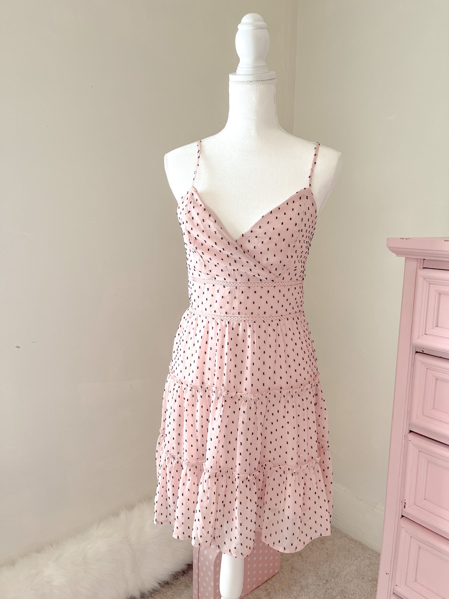 Pink Polka Dot Chic Dress size medium