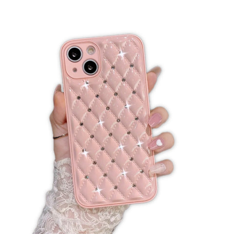 Pink Quilted Box Card Phone Case - Mahalo Cases