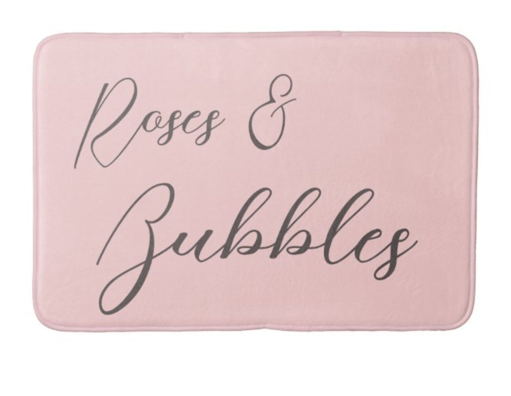 Roses & Bubbles Bathroom Rug