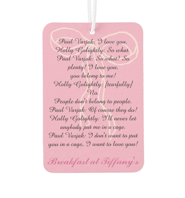 Breakfast at Tiffany's Car Air Freshener