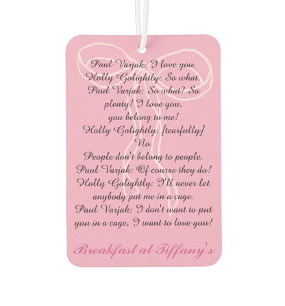 Breakfast at Tiffany's Car Air Freshener