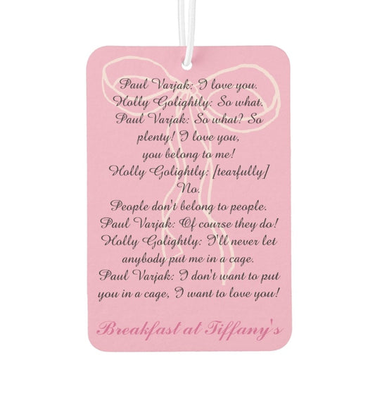 Breakfast at Tiffany's Car Air Freshener