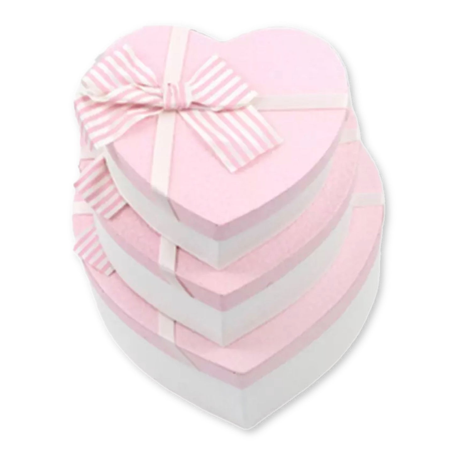 Hat Box Set of Three Pink Stripe Bow