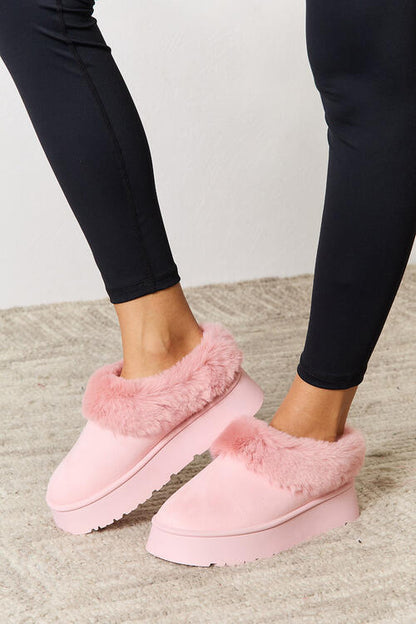 Fluffy Pink Comfortable Mini Boots