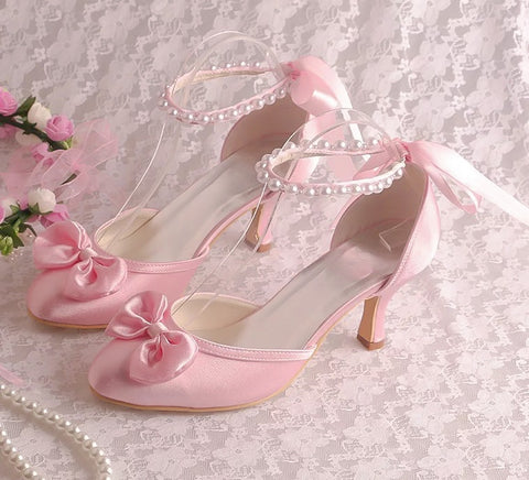 Twinkling Pink Pearl Heels