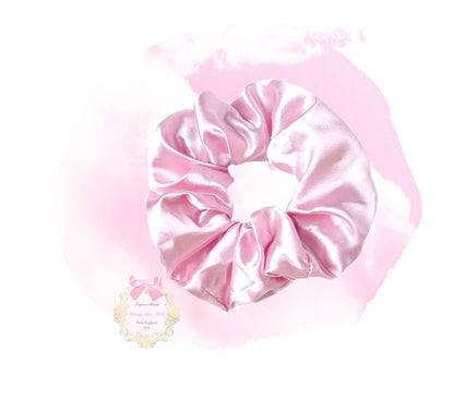 Pink Silk Scrunchie Set of two