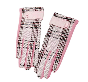 Clueless Plaid Pink Gloves