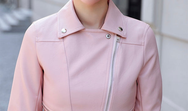 Pink Leather Faux Jacket