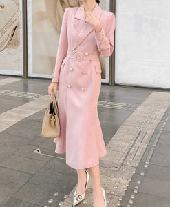 Spring Pink & Pearls Trench Coat
