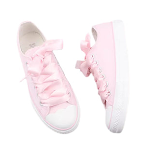 Girly Trainers with Ribbon Laces