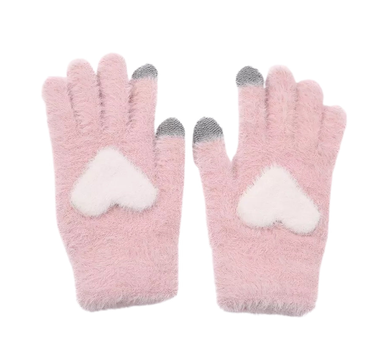 Heart Kisses Fur Gloves