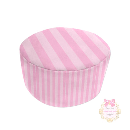 Pink Stripe Luxe Ottoman