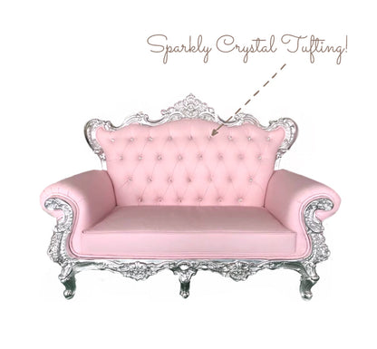 Diamond Tufted Soft Pink Luxe Princess Sofa