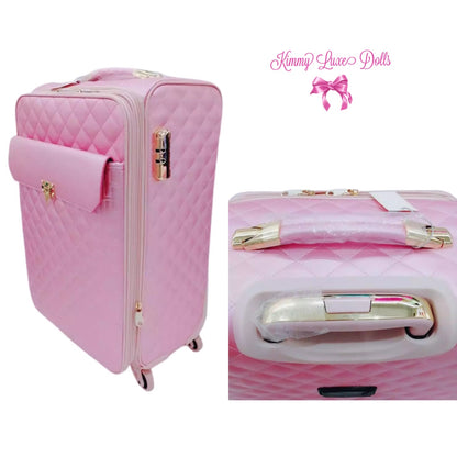 Take me to Paris - Pink luxury quilted suitcase  -Ultra Luxe