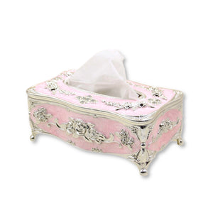 Rosy Tears Tissue Box Pink & Silver