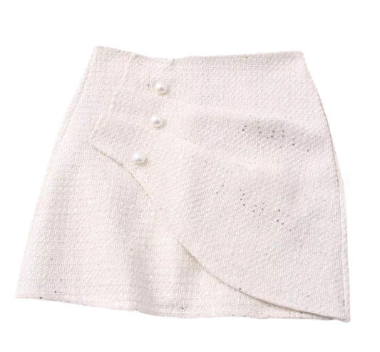 Tweed & Pearl white skirt