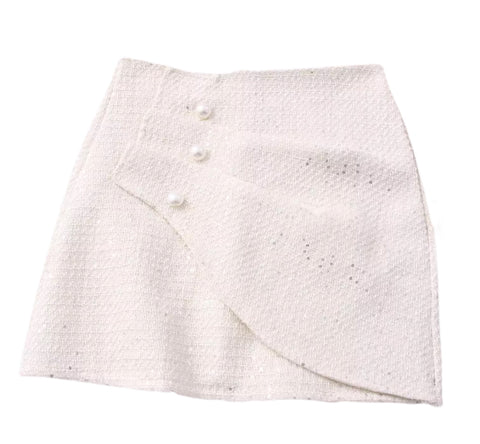 Tweed & Pearl white skirt