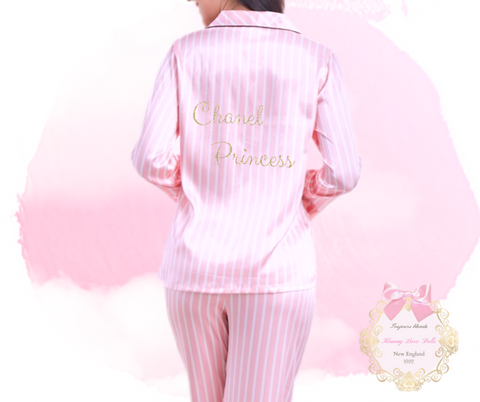 Pink Stripe Princess PJ Set (Personalized)