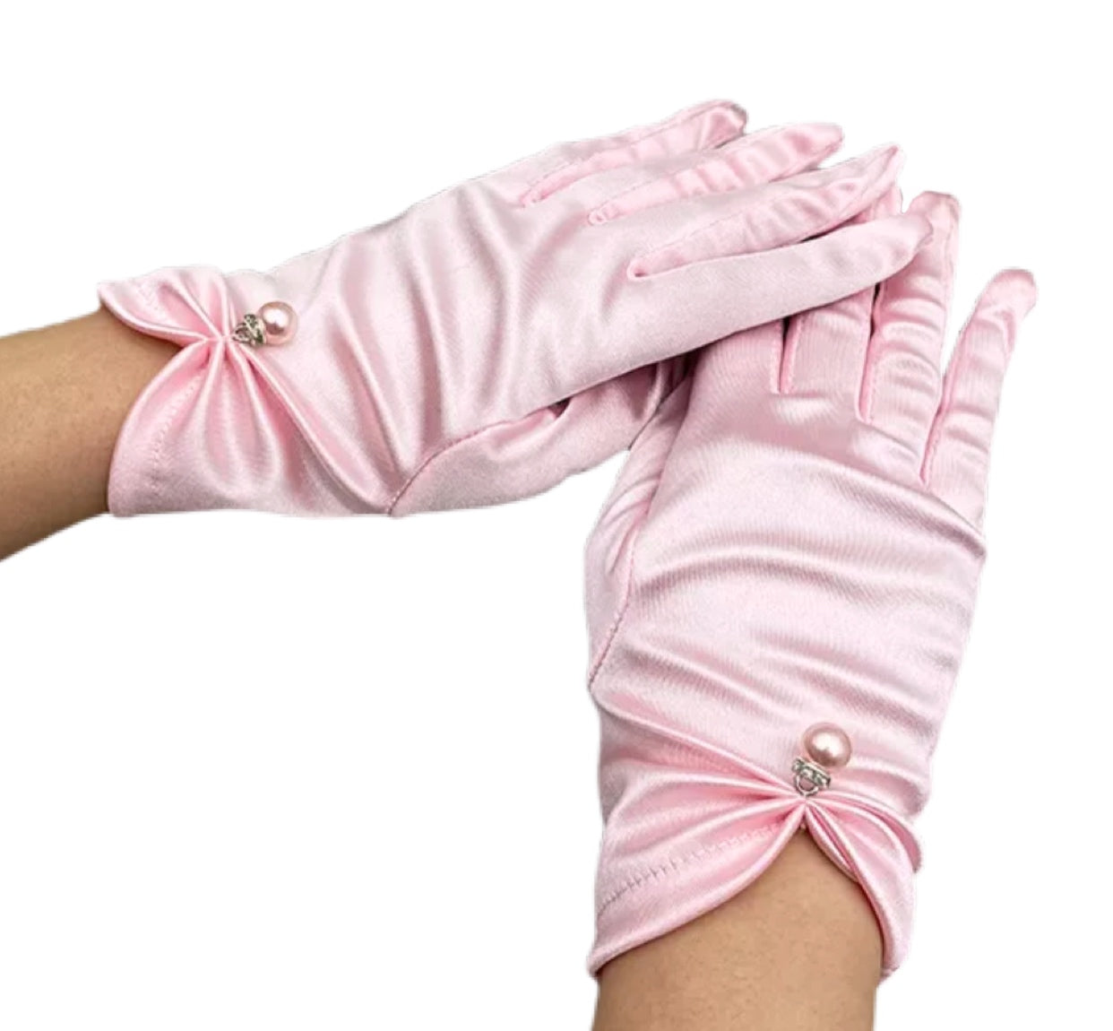 Love In Satin Pearl Gloves