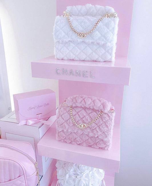 Fur Quilted Purse (white)