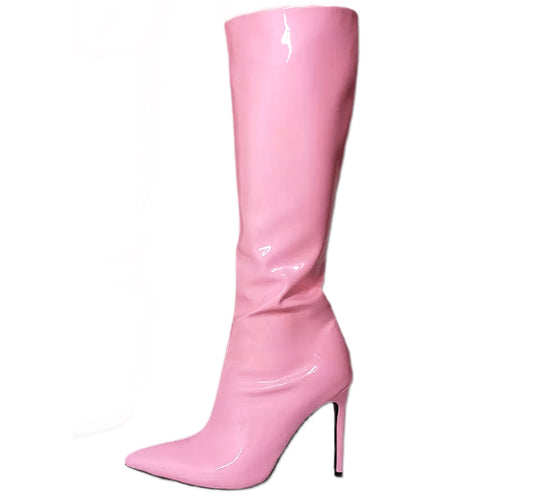 Bubble Gum Patent Pink Doll Boots