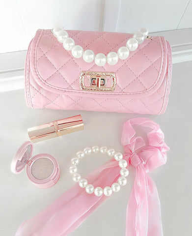 Pearl Handle Pink Purse