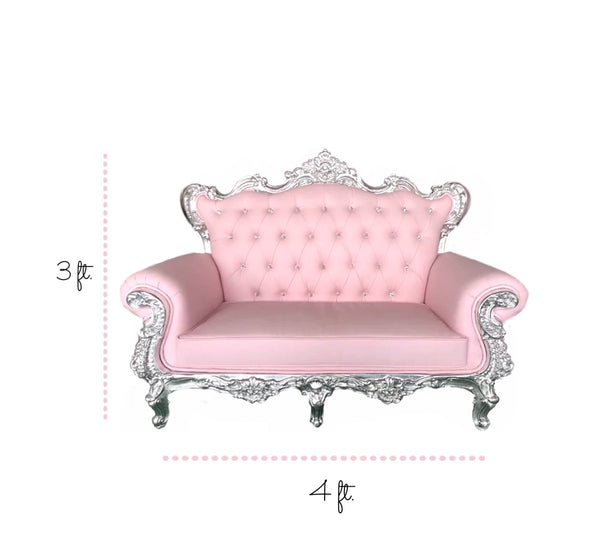 Diamond Tufted Soft Pink Luxe Princess Sofa