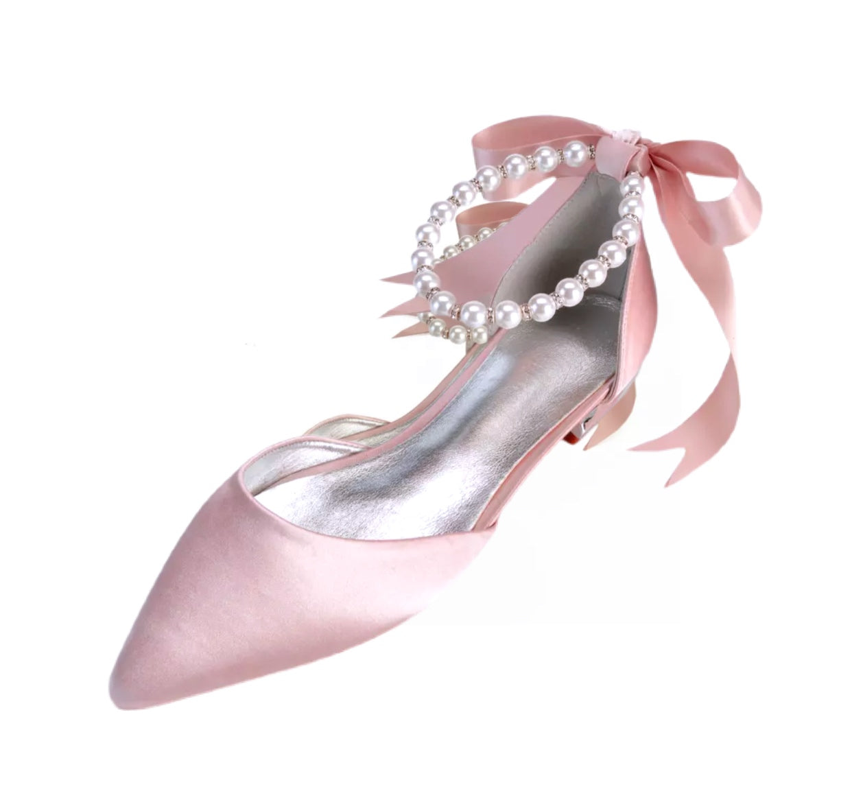Drape Me In Pearls Pointed Flats (pink)