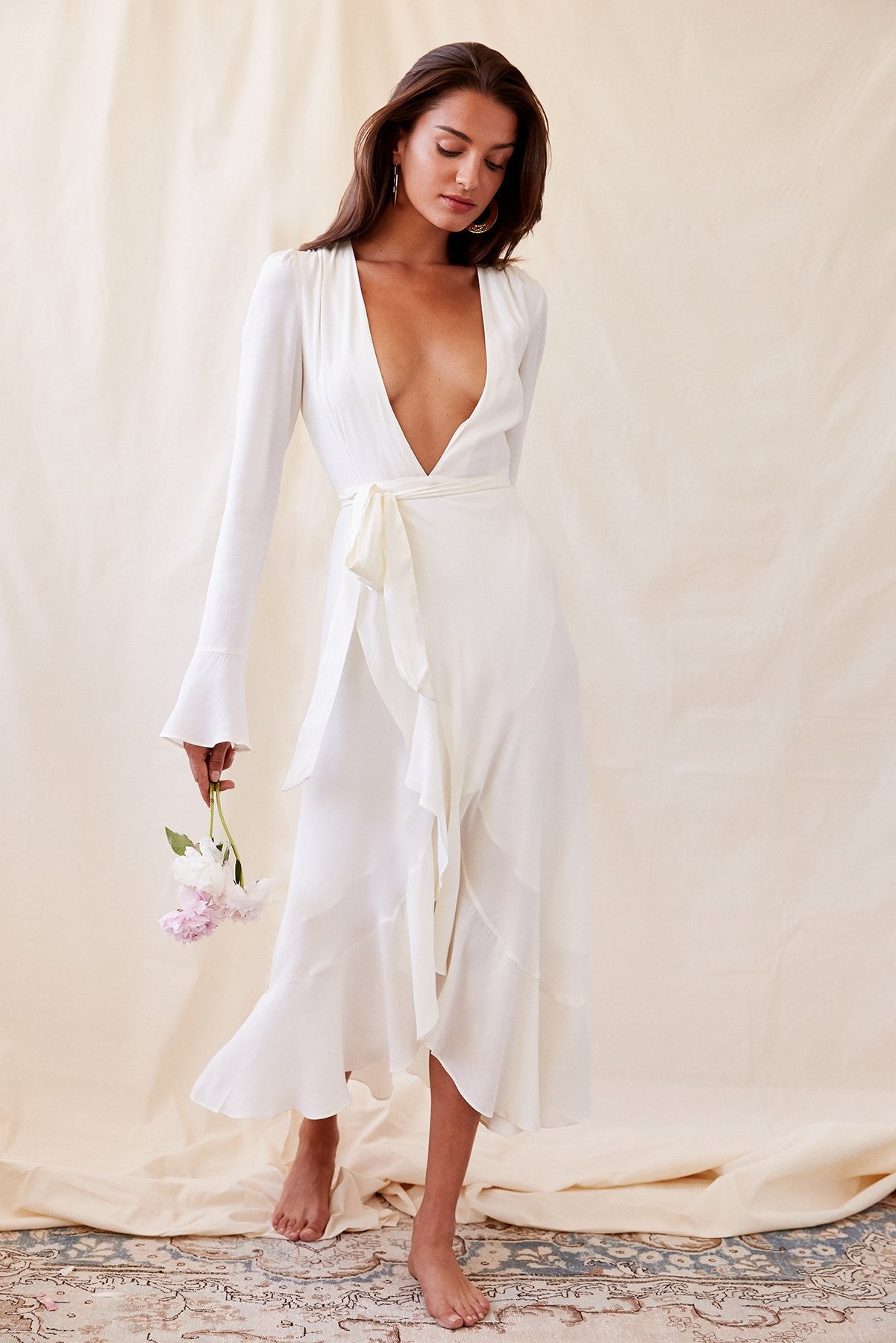 LUXE-- White Elegant Long DressV